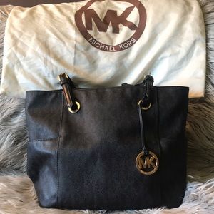 Authentic MK Jet set logo tote bag/ black